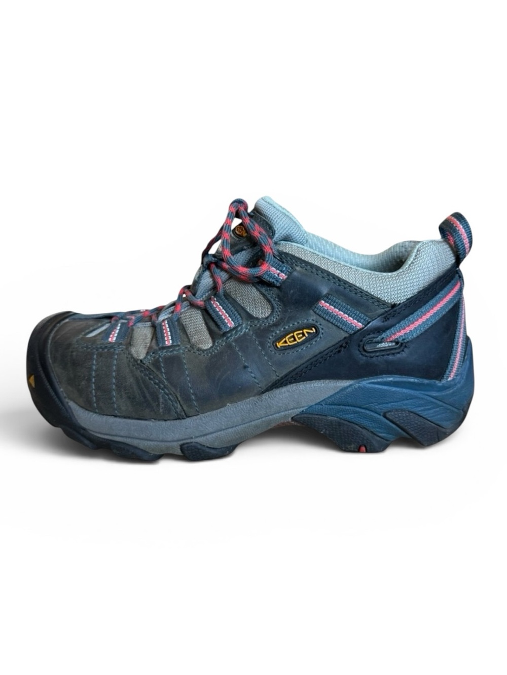KEEN Waterproof Trail Hiking Shoes Leather Outdoor Gray Pink Size 7.5